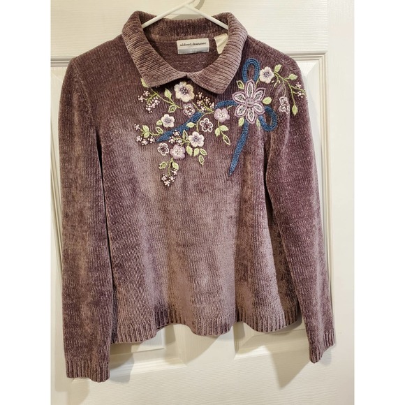 Alfred Dunner Lavender Sweater & Corduroy Pants Set - Petite - Picture 3 of 7